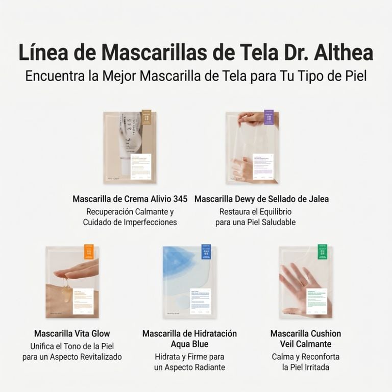 DR ALTHEA 345 RELIEF CREAM MASK CAJA X 4 UNIDADES MASCARILLA FACIAL HIDRATANTE COREANA - 5