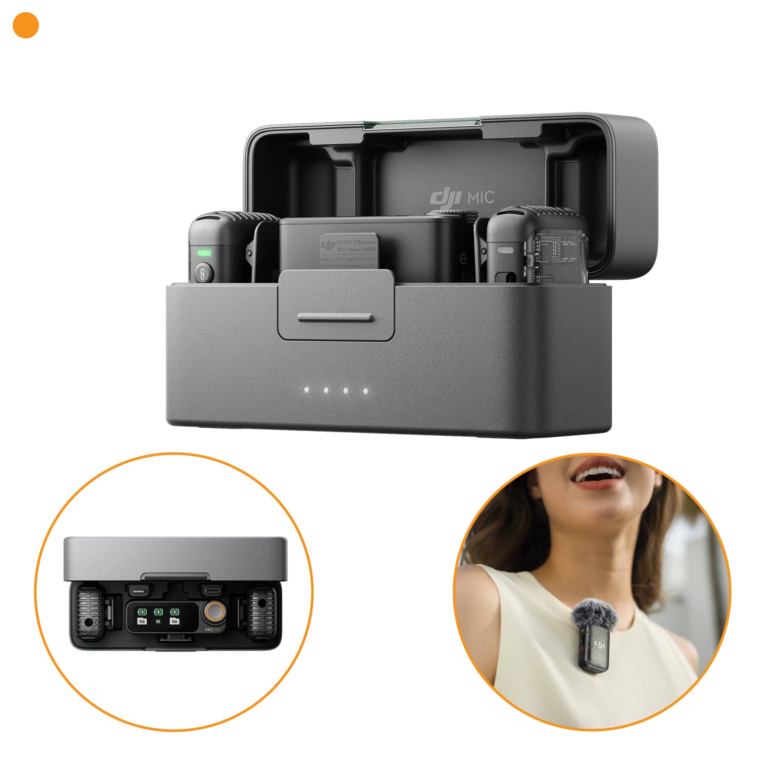 MICRÓFONO DJI MIC 2 PROFESIONAL 2 TX + 1 RX + ESTUCHE CANCELACION RUIDO - 1