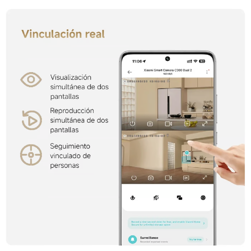 CÁMARA DE SEGURIDAD XIAOMI SMART C300 DUAL EU - 5