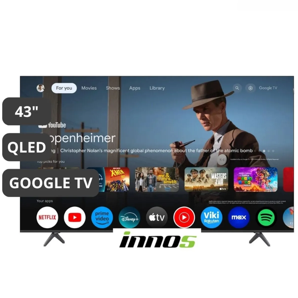TELEVISOR INNOS 43” 4K QLED GOOGLE TV 2+64GB