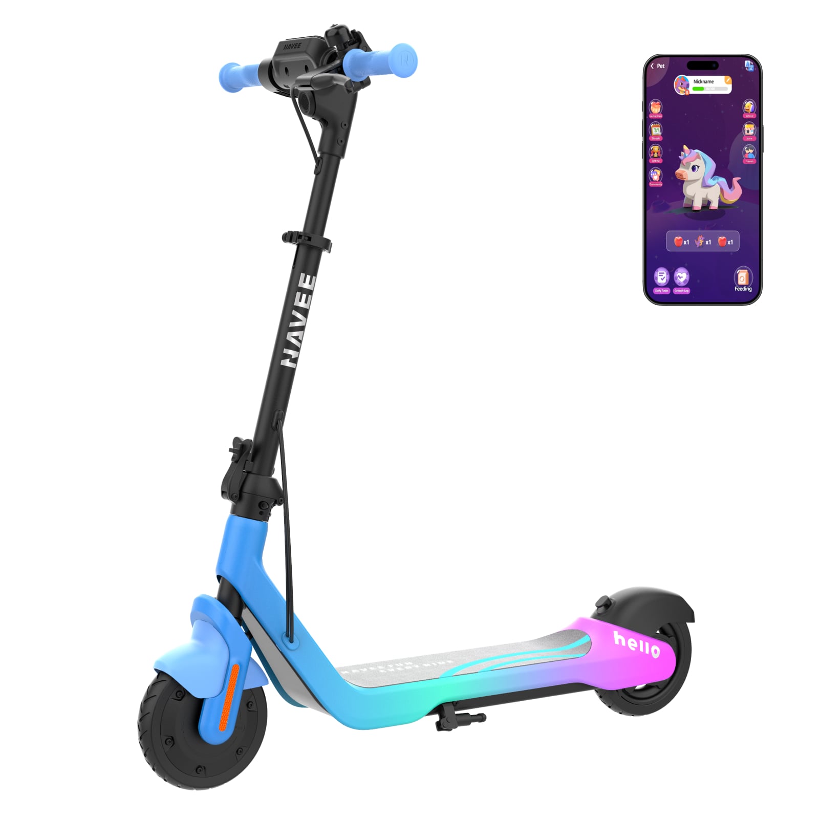 SCOOTER ELÉCTRICO INFANTIL NAVEE K100 MAX 260W 24KM AUTONOMÍA 16KM/H FIND MY Y PARLANTE - 1