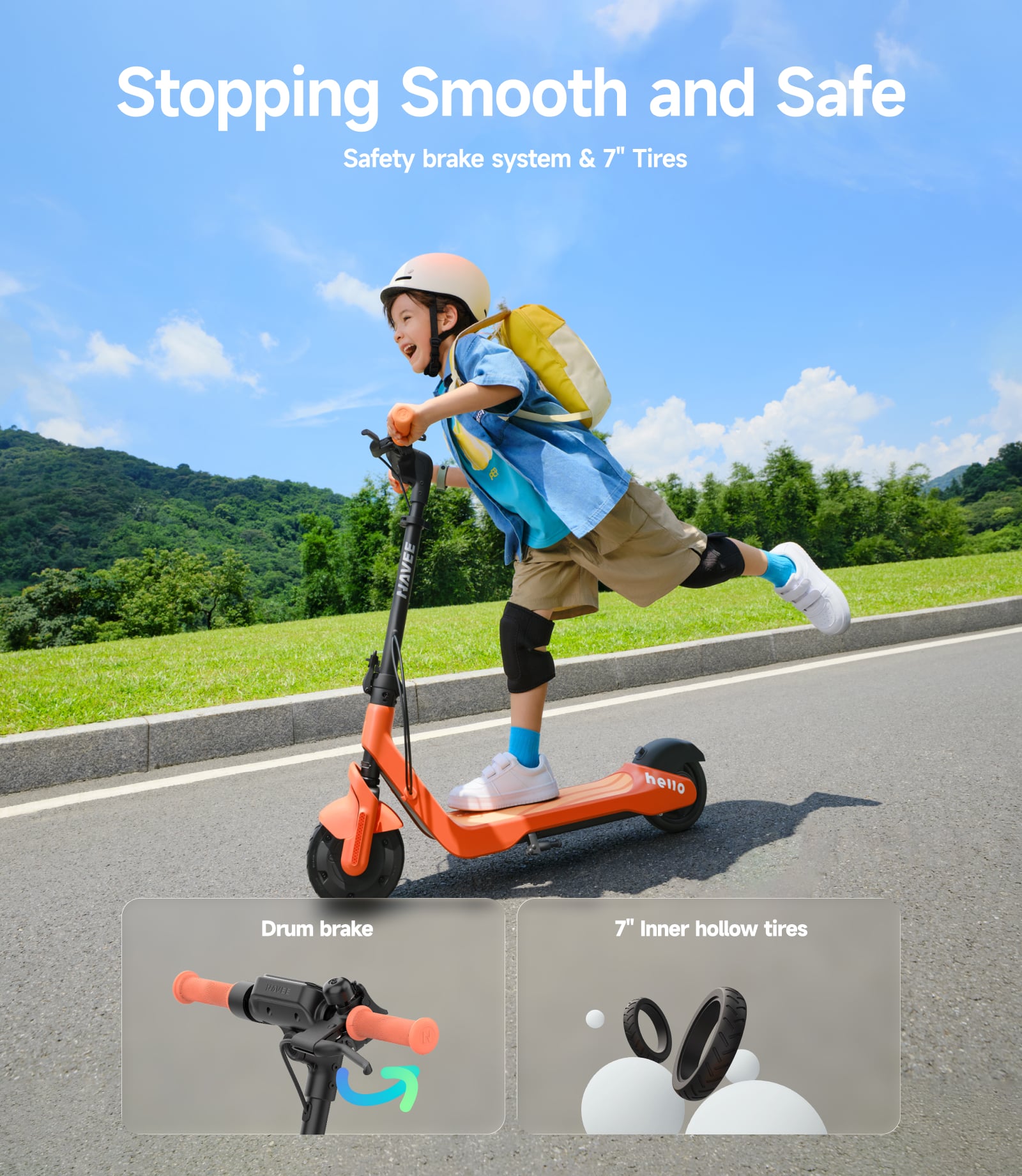 SCOOTER ELÉCTRICO INFANTIL NAVEE K100 PRO 160W 11KM AUTONOMÍA 16KM/H MANUBRIO AJUSTABLE - 9