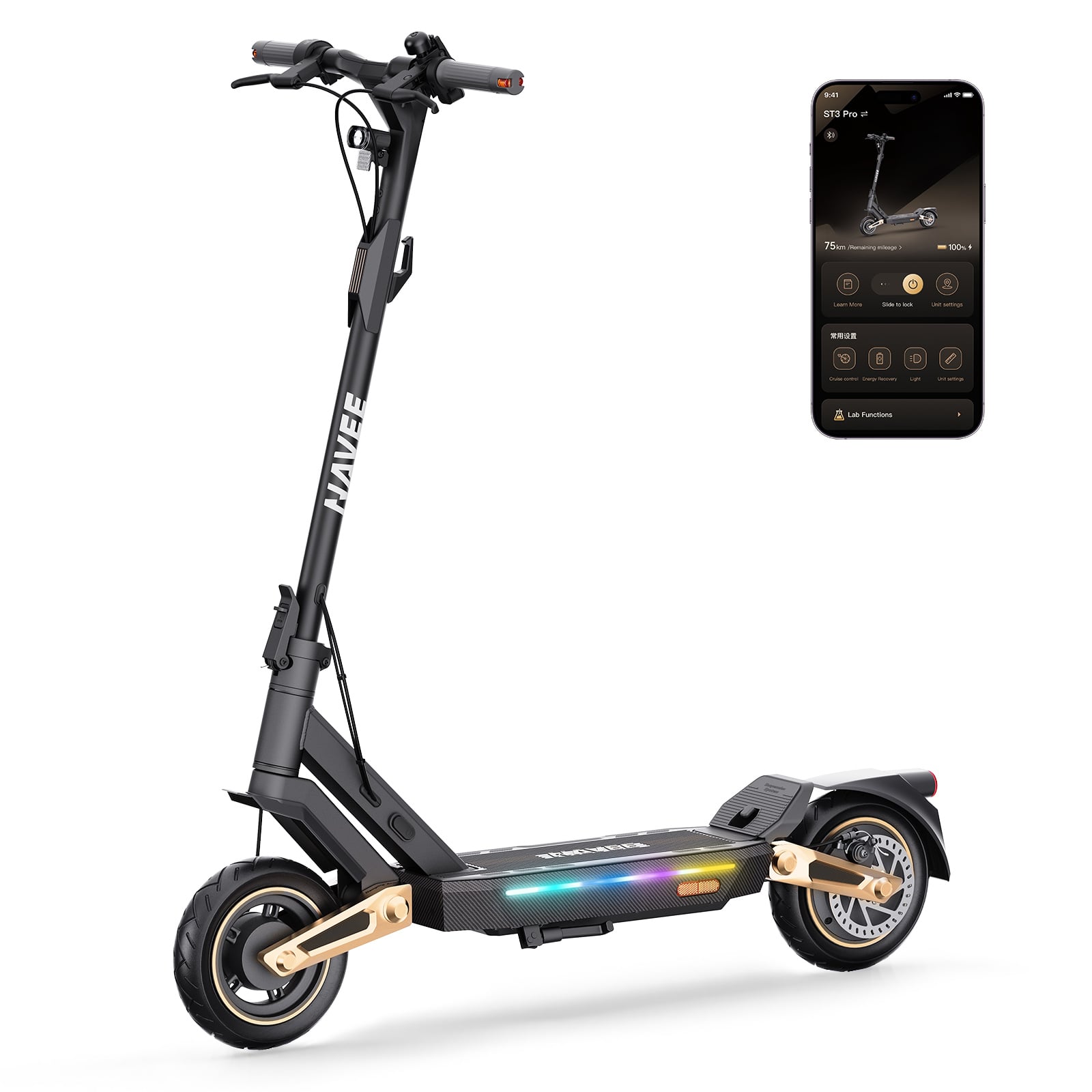 SCOOTER ELÉCTRICO NAVEE ST3 PRO-E 1350W 75KM AUTONOMÍA 25KM/H DOBLE SUSPENSIÓN - 3