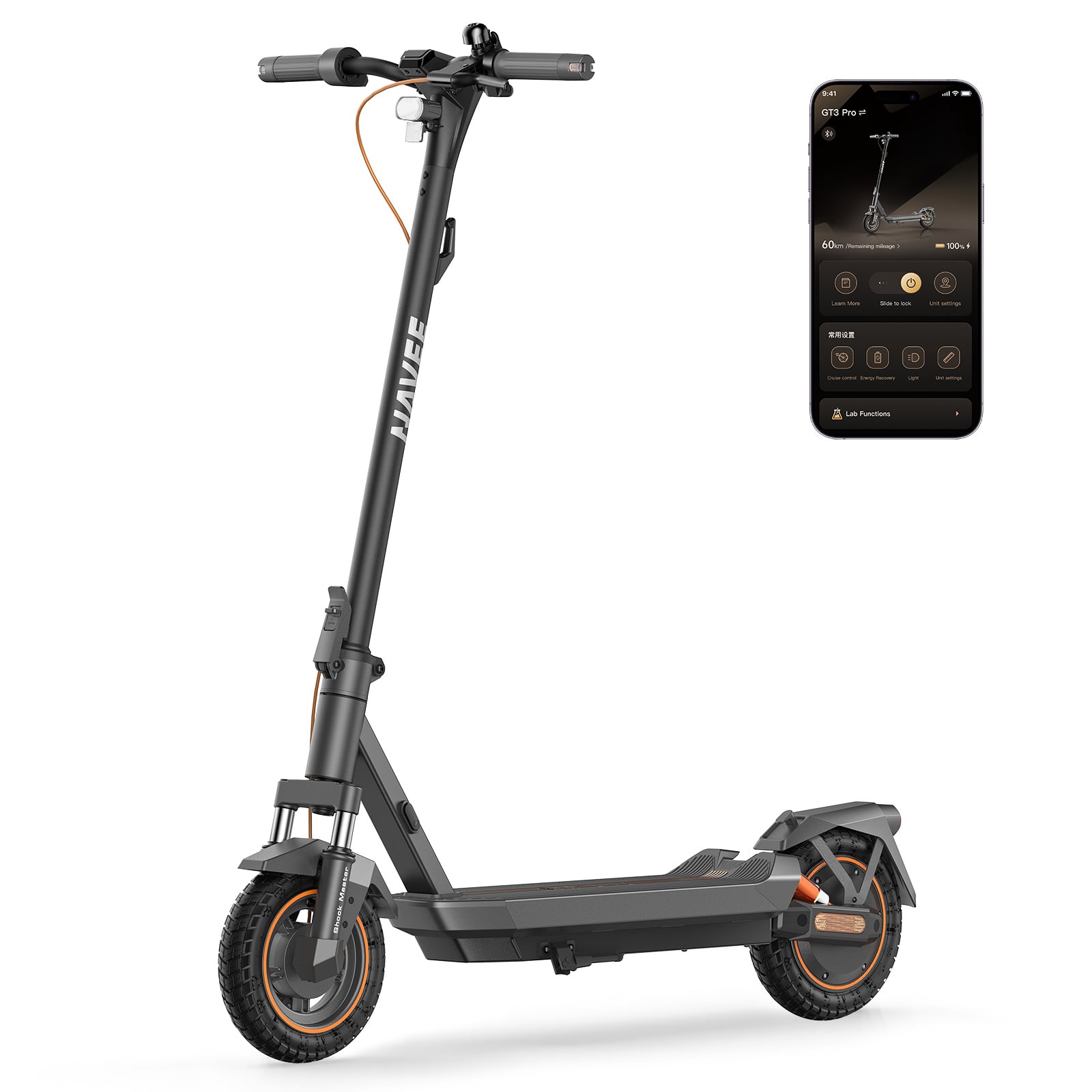 SCOOTER ELÉCTRICO NAVEE GT3 PRO-E 1000W 60KM AUTONOMÍA 25KM/H DOBLE SUSPENSIÓN - 1