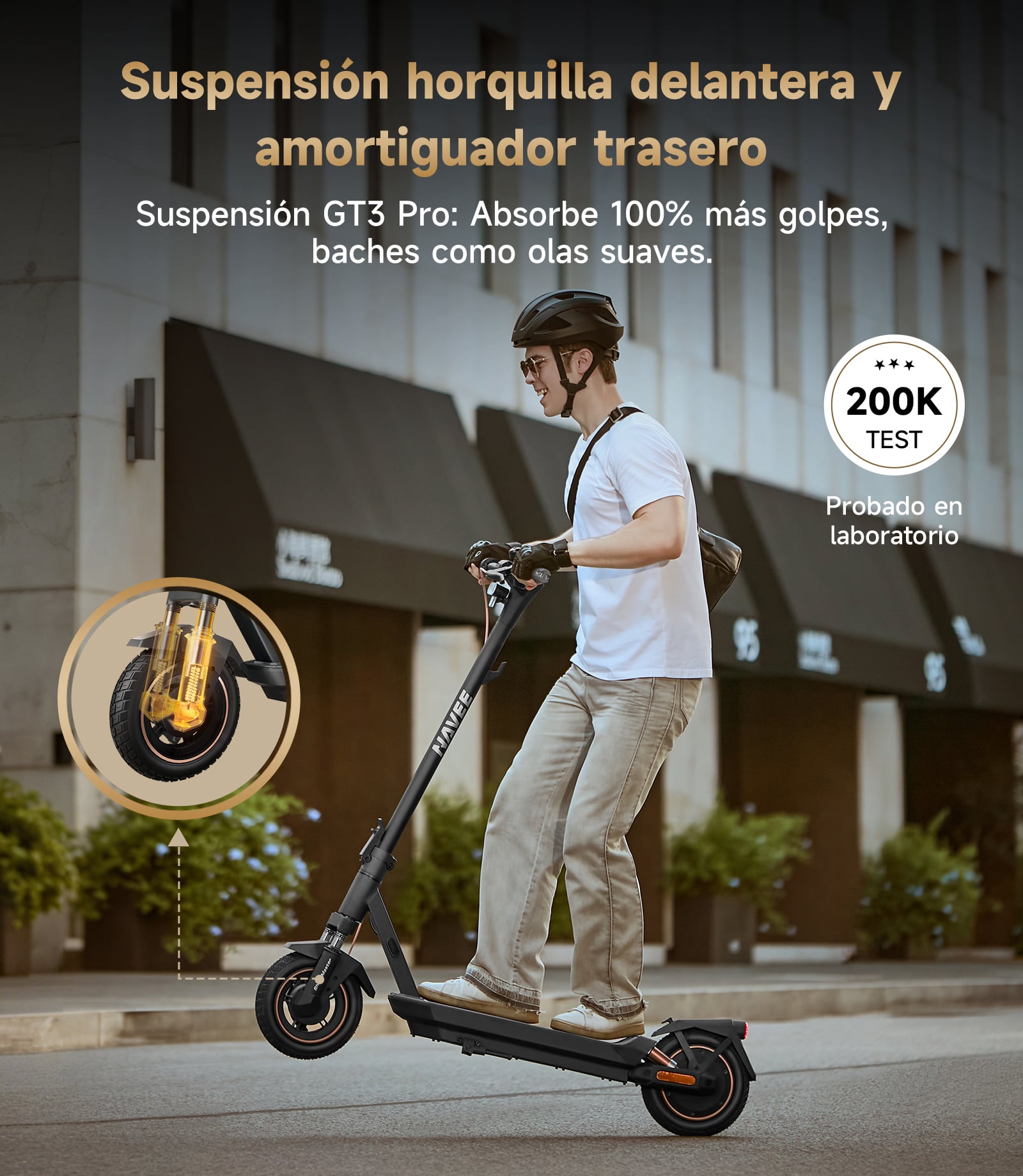 SCOOTER ELÉCTRICO NAVEE GT3 PRO-E 1000W 60KM AUTONOMÍA 25KM/H DOBLE SUSPENSIÓN - 8