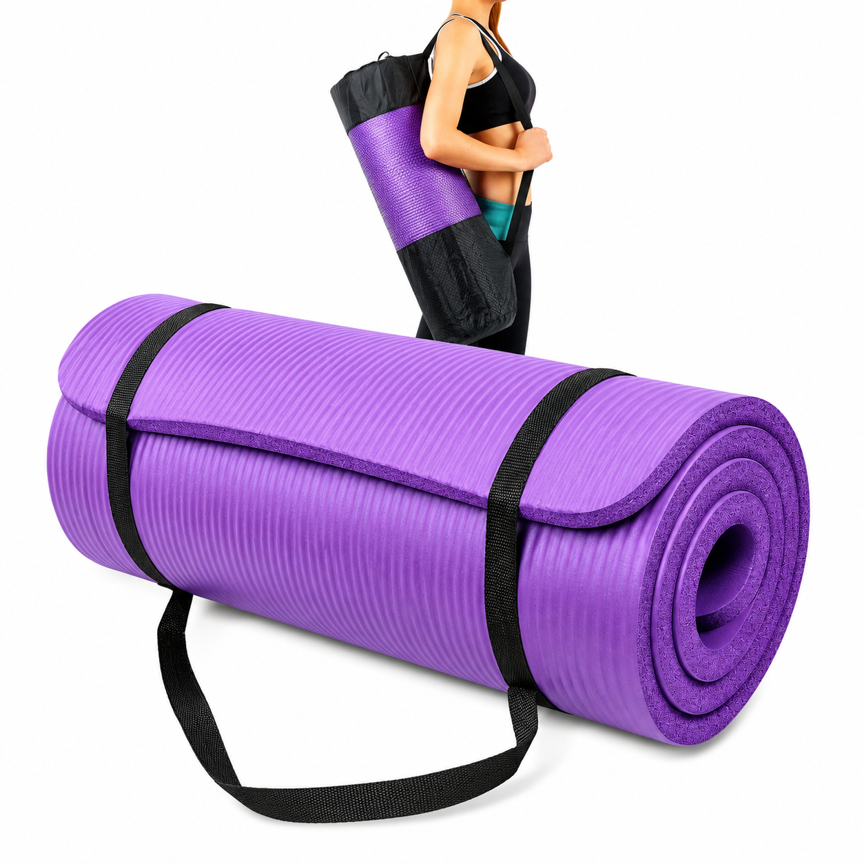 COLCHONETA WINNER 20 MM YOGA MAT EXTRA GRUESA PREMIUN PILATES GYM PURPLE - 1