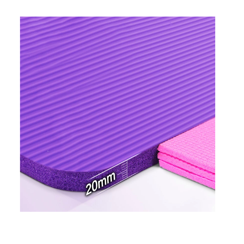 COLCHONETA WINNER 20 MM YOGA MAT EXTRA GRUESA PREMIUN PILATES GYM PURPLE - 2