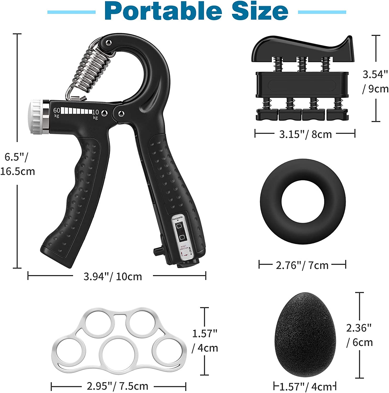 HAND GRIP 60 KG CONTADOR + KIT FORTALECIMIENTO DE AGARRE - 2
