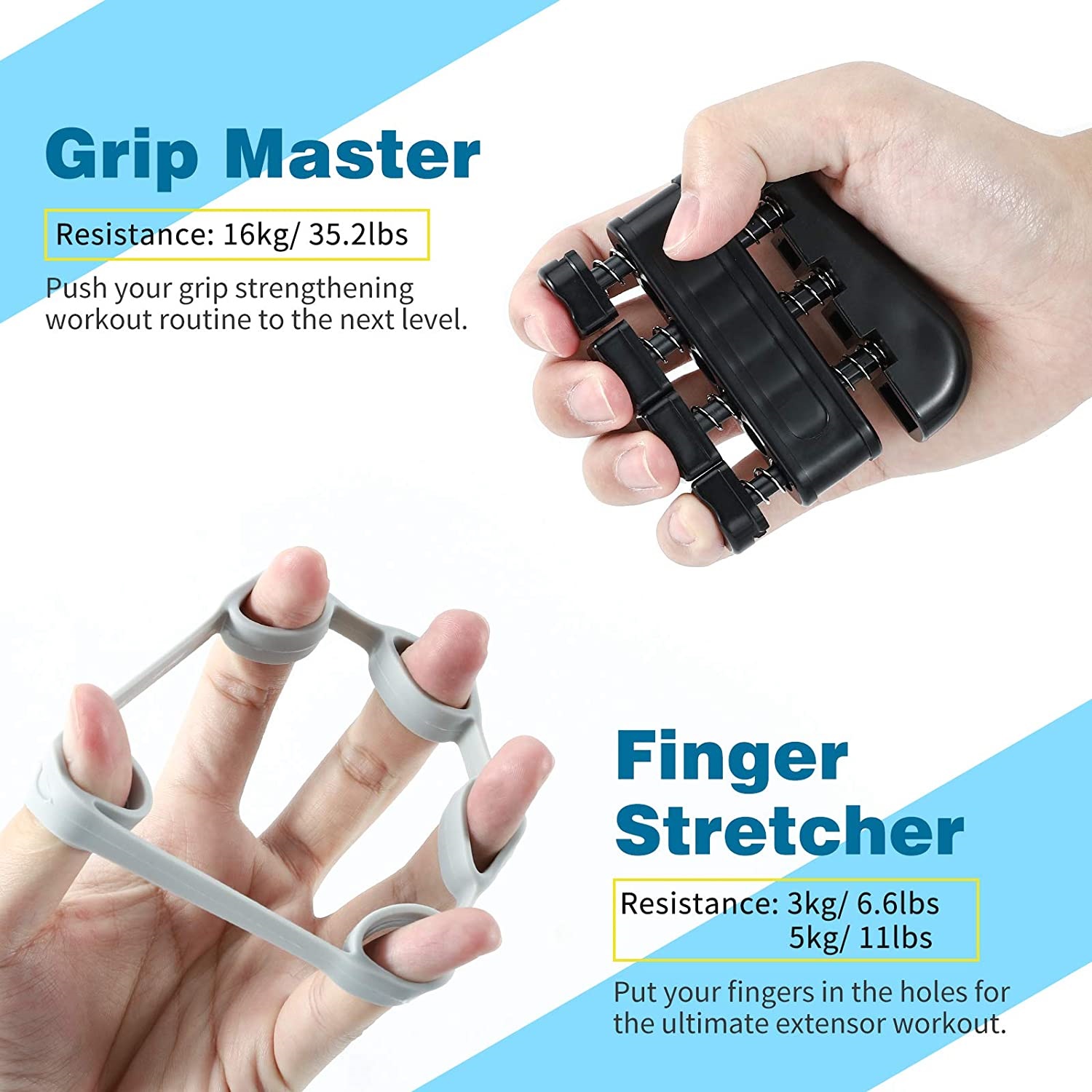 HAND GRIP 60 KG CONTADOR + KIT FORTALECIMIENTO DE AGARRE - 5