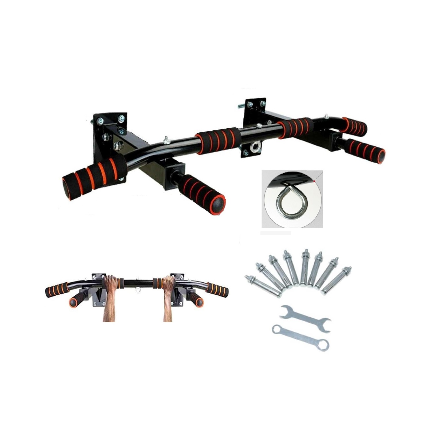 BARRA PARA DOMINADAS PULL UP DE PARED CON ESLABÓN - 3