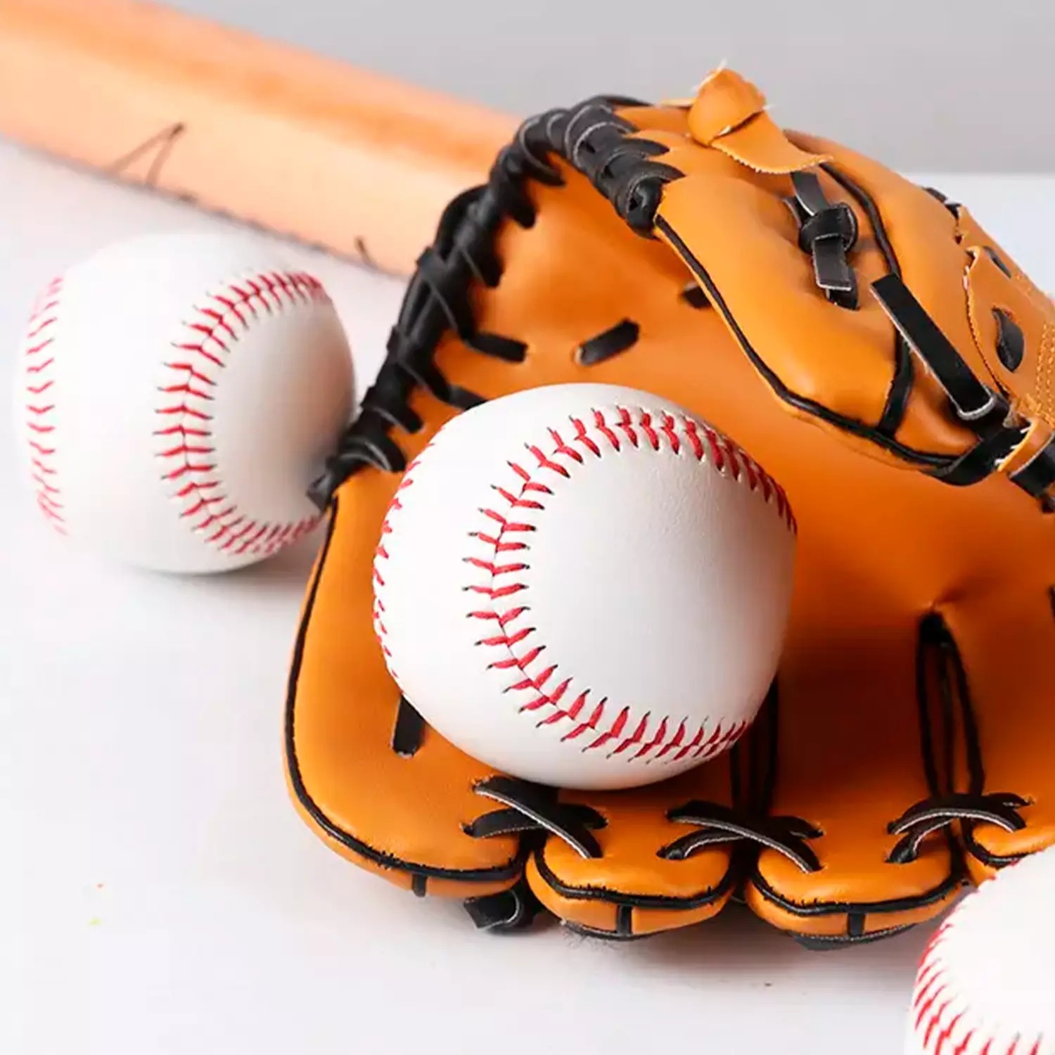 PAR PELOTAS DE BÉISBOL BASEBALL BLANCA CON COSTURA ROJA - 3