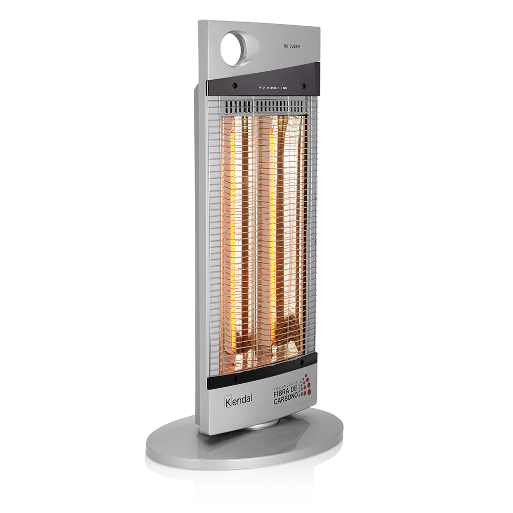 ESTUFA ELÉCTRICA FIBRA DE CARBONO KENDAL 1000W OSCILANTE CALEFACTOR SILVER - 2