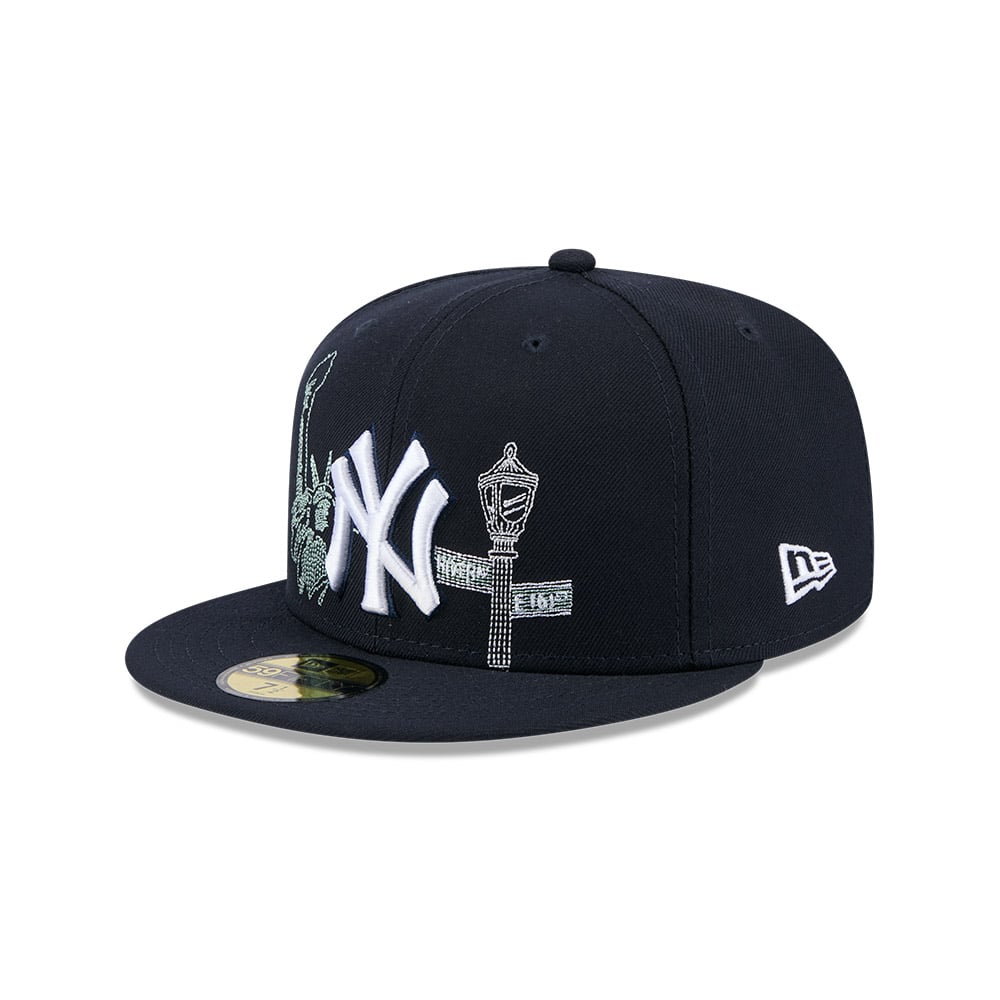 GORRA 59FIFTY MLB NEW YORK YANKEES STATE STITCH NAVY - 2