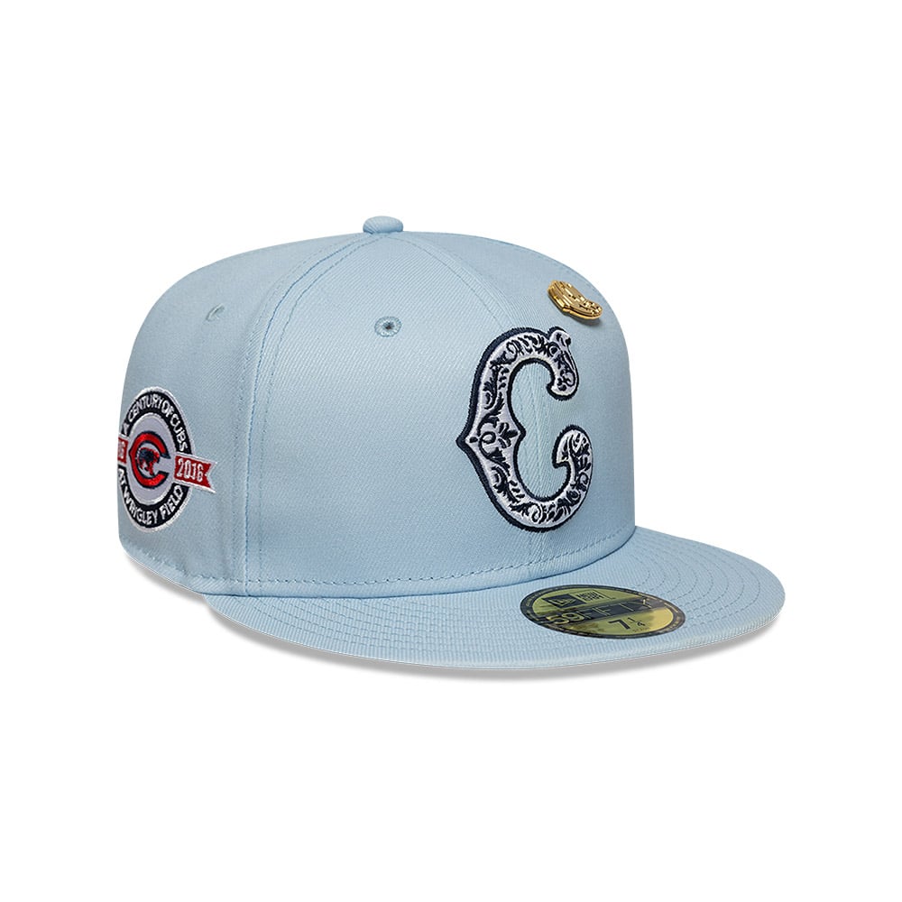 GORRA 59FIFTY MLB  CHICAGO CUBS COOPS SEASONAL PASTEL AZUL - 2