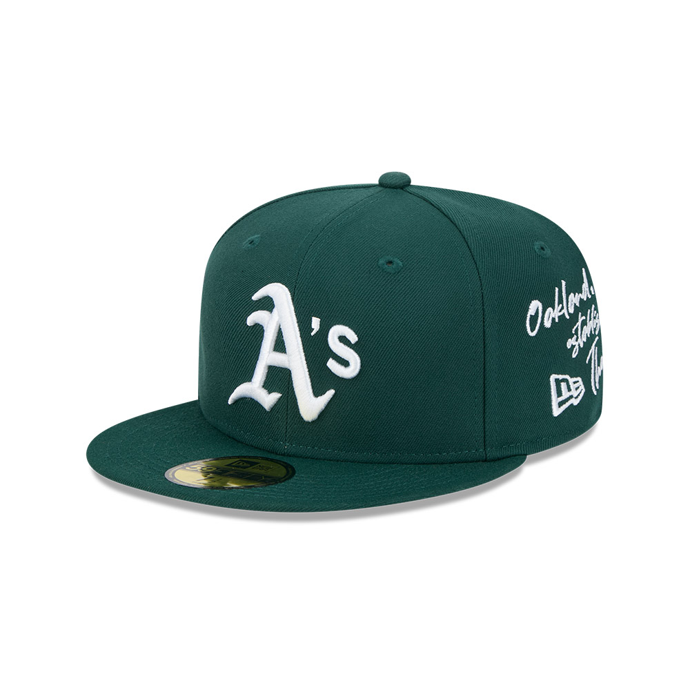 GORRA 59FIFTY MLB OAKLAND ATHLETICS TEAM VERBIAGE VERDE - 1