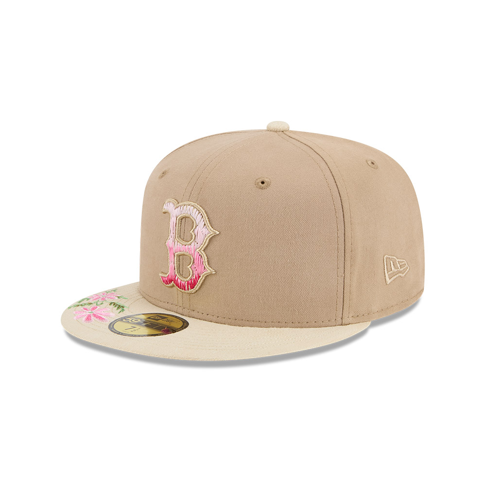 GORRA 59FIFTY MLB BOSTON RED SOX HAND STITCHED FLORAL BEIGE - 1