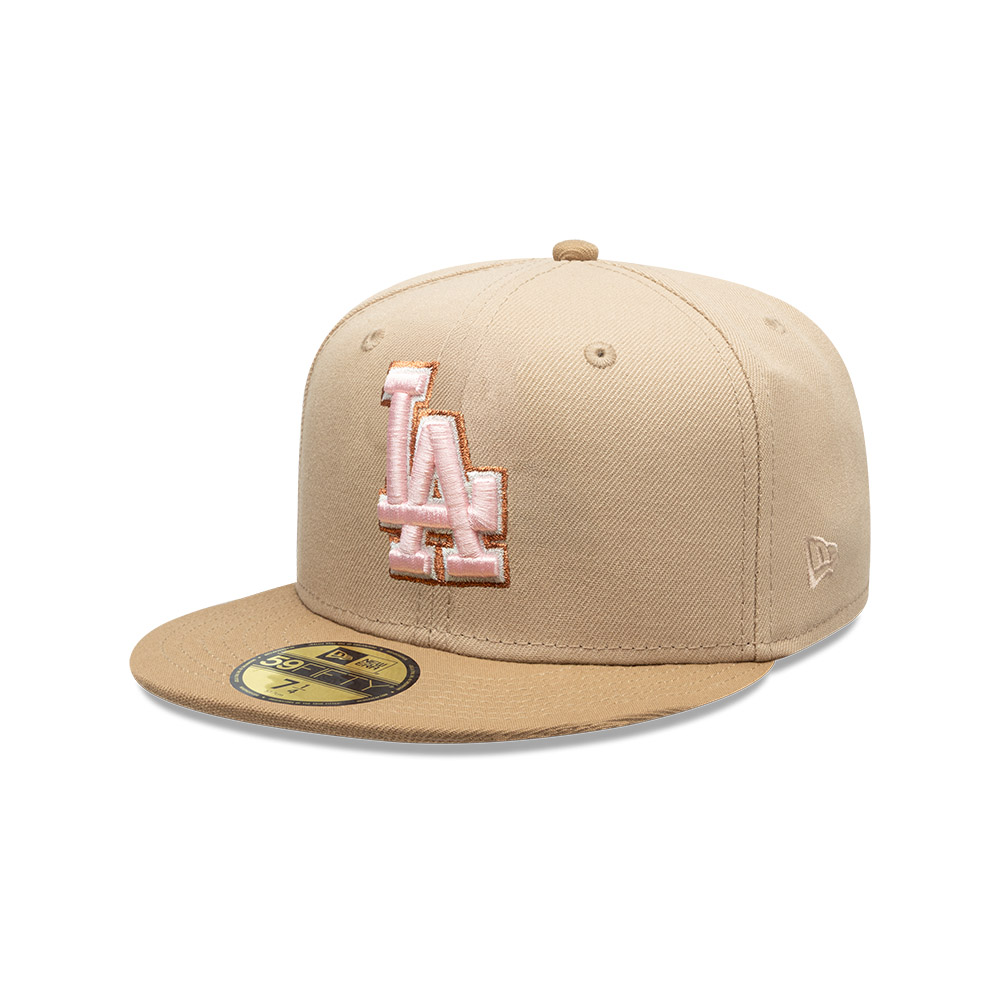 GORRA 59FIFTY LOS ANGELES DODGERS PINK KHAKI BEIGE - 1