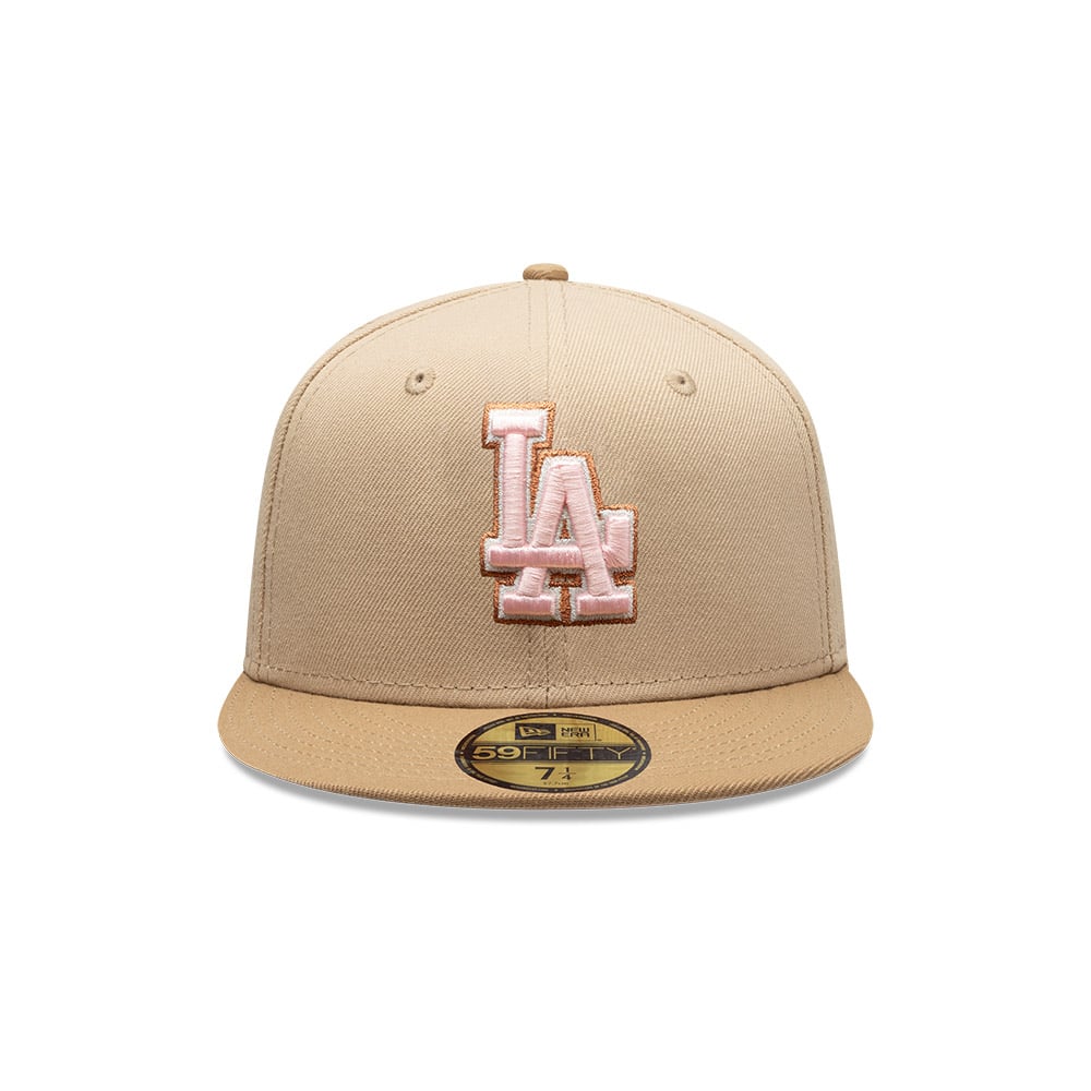 GORRA 59FIFTY LOS ANGELES DODGERS PINK KHAKI BEIGE - 4