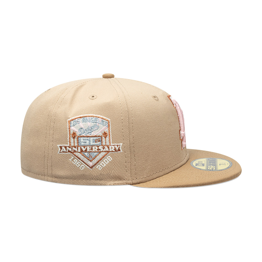GORRA 59FIFTY LOS ANGELES DODGERS PINK KHAKI BEIGE - 6