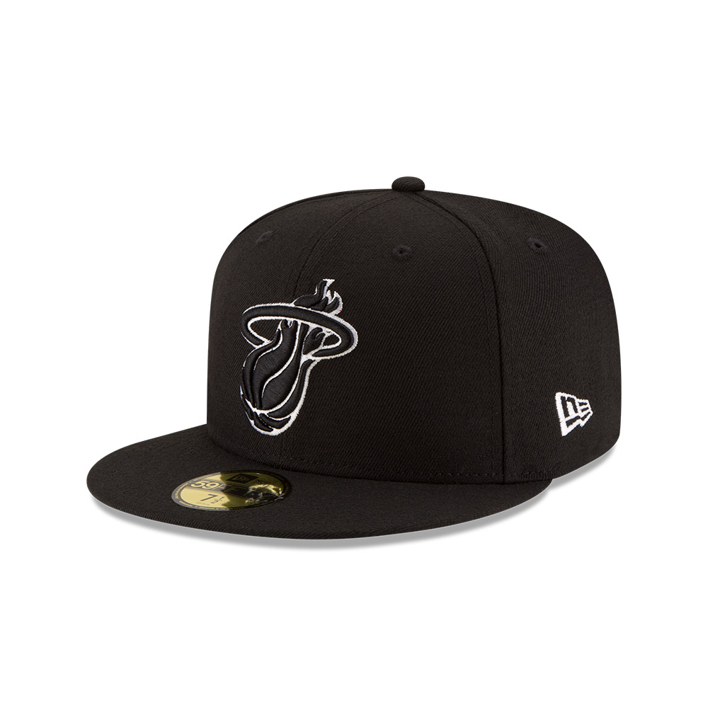 GORRA 59FIFTY MIAMI HEAT NBA 5950 BLK/WHI NEGRO - 1