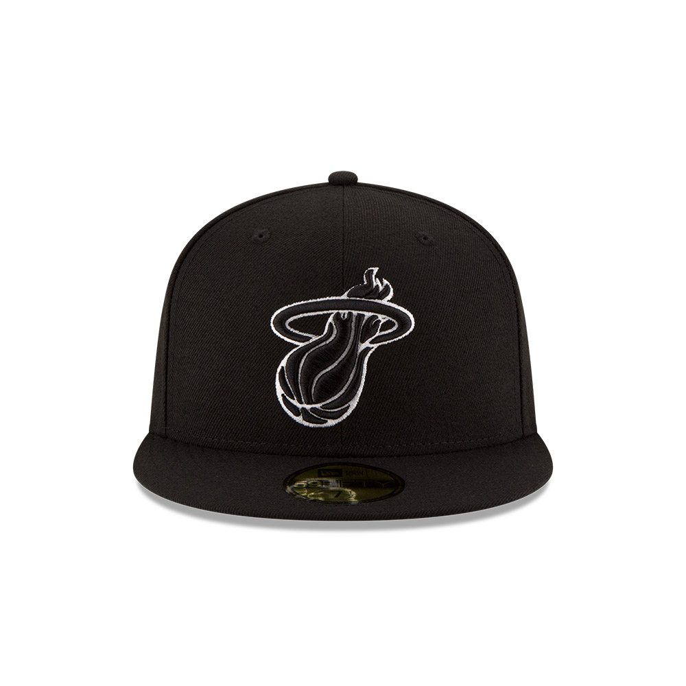 GORRA 59FIFTY MIAMI HEAT NBA 5950 BLK/WHI NEGRO - 6