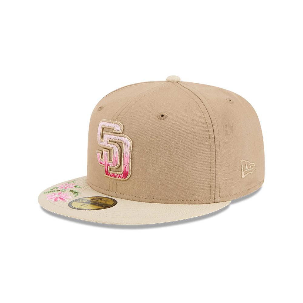 GORRA 59FIFTY MLB SAN DIEGO PADRES HAND STITCHED FLORAL BEIGE - 1