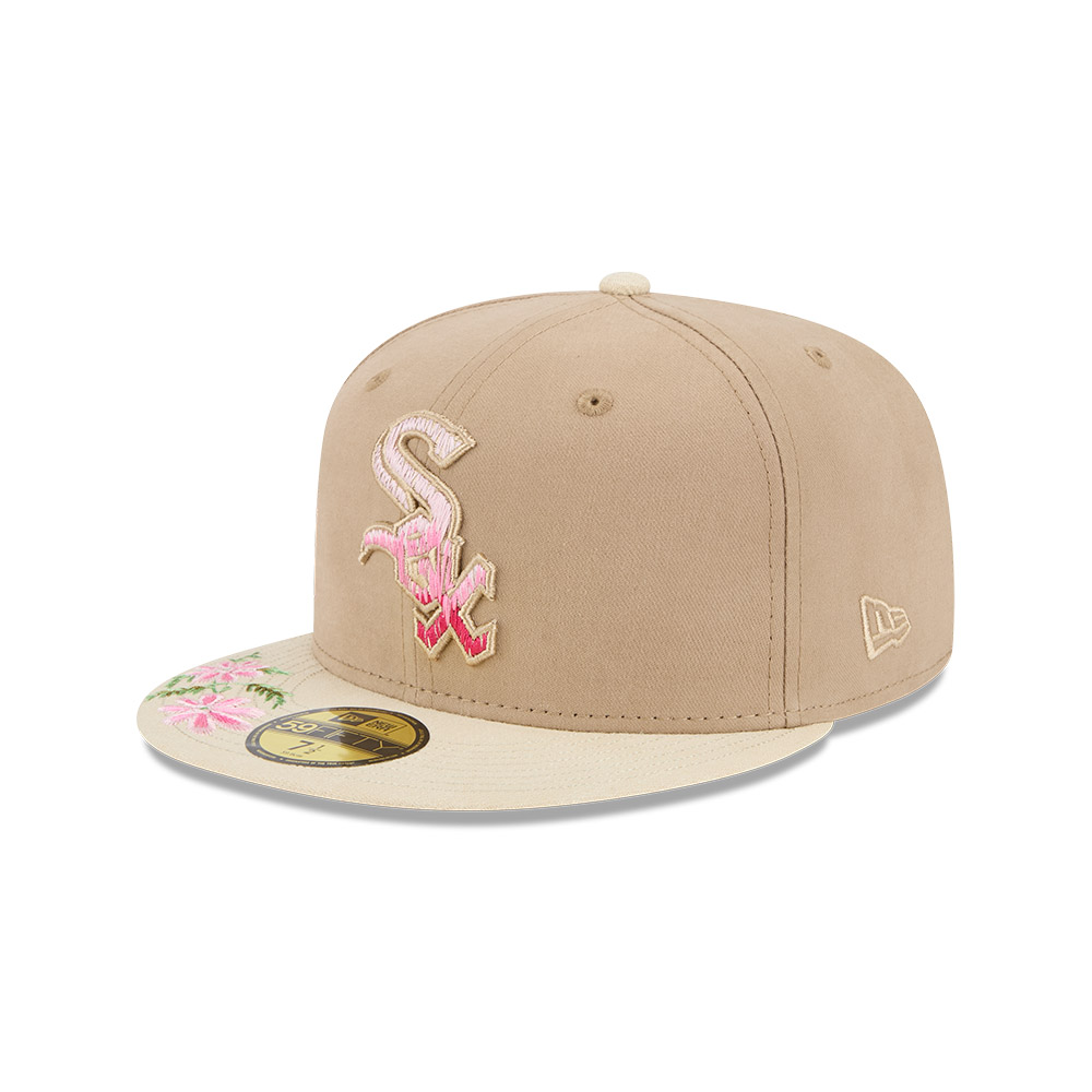 GORRA 59FIFTY MLB CHICAGO WHITE SOX HAND STITCHED FLORAL BEIGE - 1