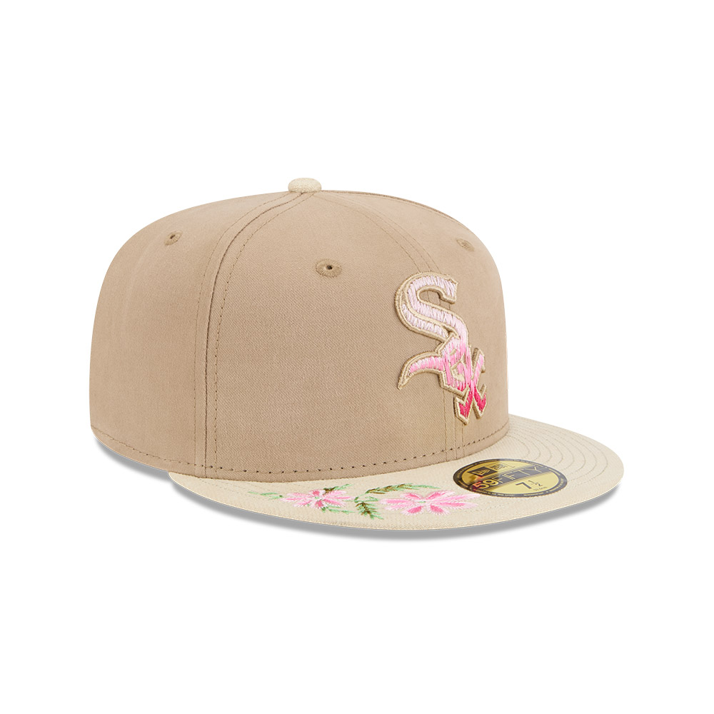 GORRA 59FIFTY MLB CHICAGO WHITE SOX HAND STITCHED FLORAL BEIGE - 2