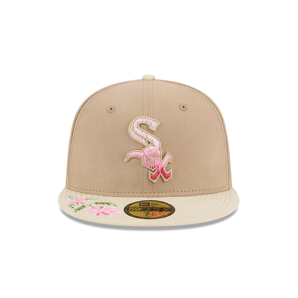 GORRA 59FIFTY MLB CHICAGO WHITE SOX HAND STITCHED FLORAL BEIGE - 3