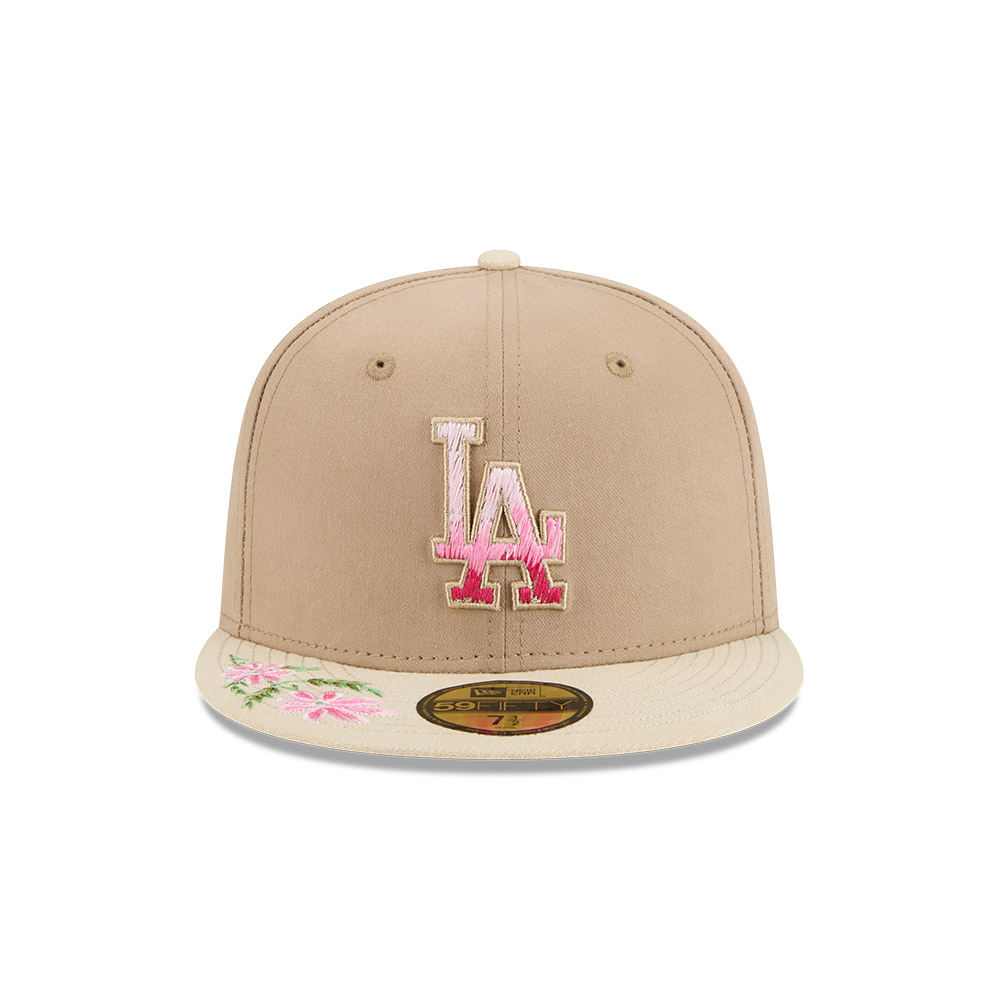 GORRA 59FIFTY LOS ANGELES DODGERS HAND STITCHED FLORAL BEIGE - 3