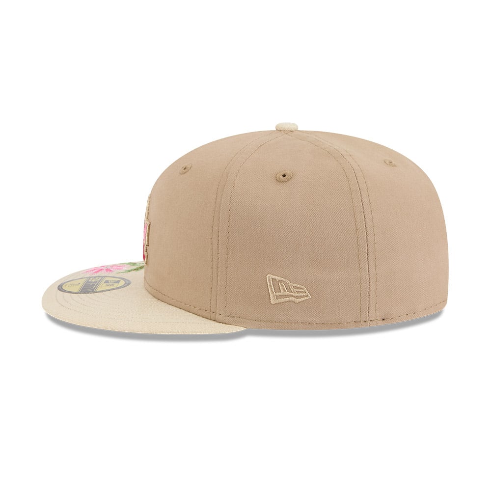 GORRA 59FIFTY LOS ANGELES DODGERS HAND STITCHED FLORAL BEIGE - 4