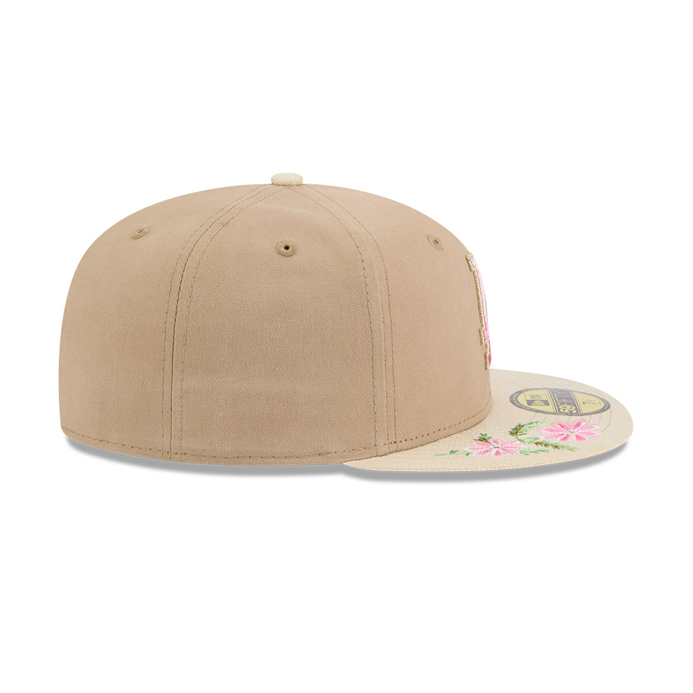 GORRA 59FIFTY LOS ANGELES DODGERS HAND STITCHED FLORAL BEIGE - 6