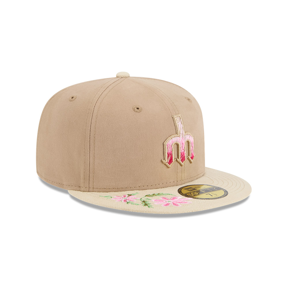 GORRA 59FIFTY MLB SEATTLE MARINERS HAND STITCHED FLORAL BEIGE - 2