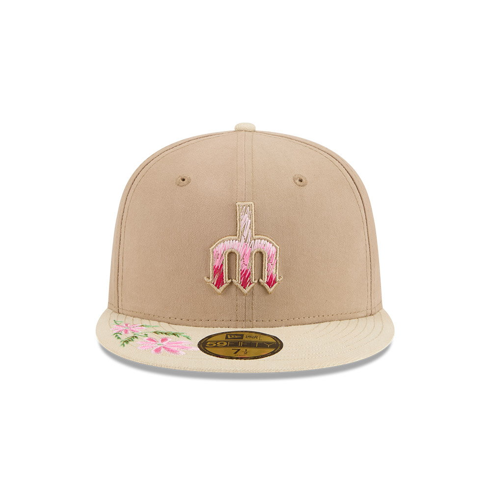 GORRA 59FIFTY MLB SEATTLE MARINERS HAND STITCHED FLORAL BEIGE - 3