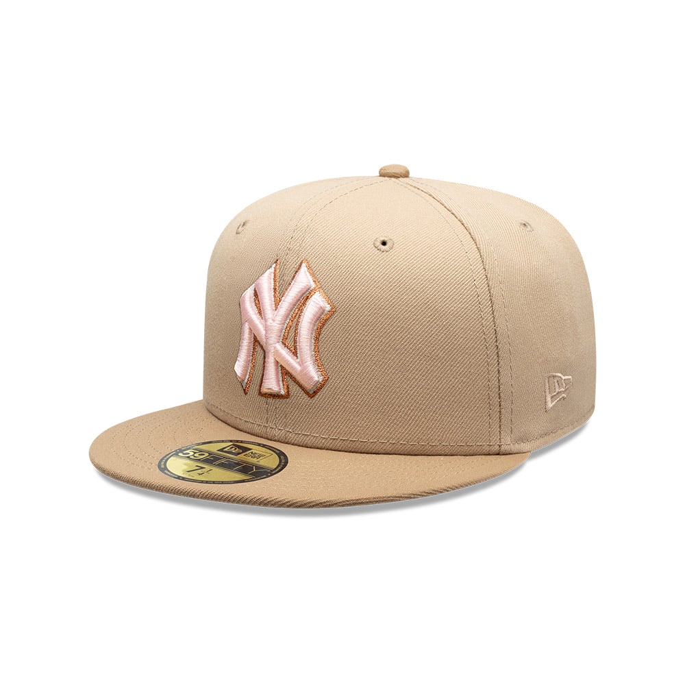 GORRA 59FIFTY NEW YORK YANKEES PINK KHAKI BEIGE - 1
