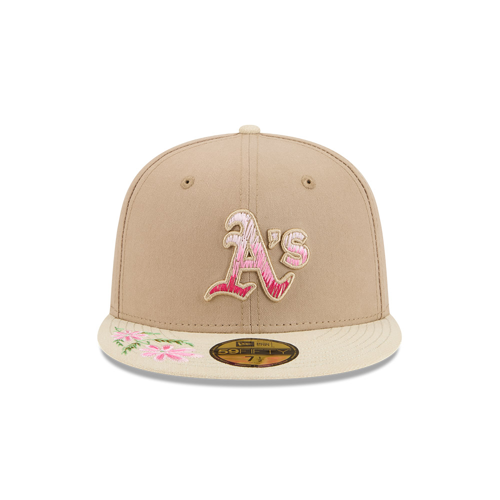 GORRA 59FIFTY MLB OAKLAND ATHLETICS HAND STITCHED FLORAL BEIGE - 3