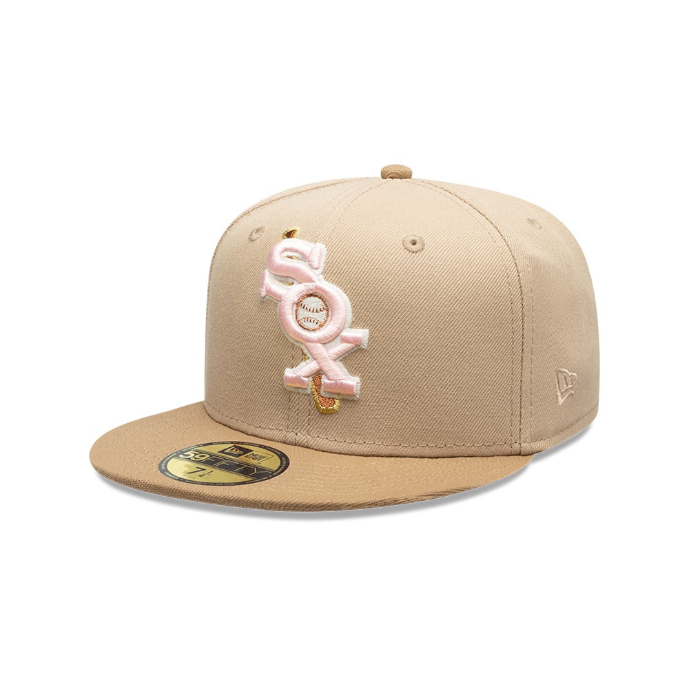 GORRA 59FIFTY CHICAGO WHITE SOX PINK KHAKI BEIGE - 1