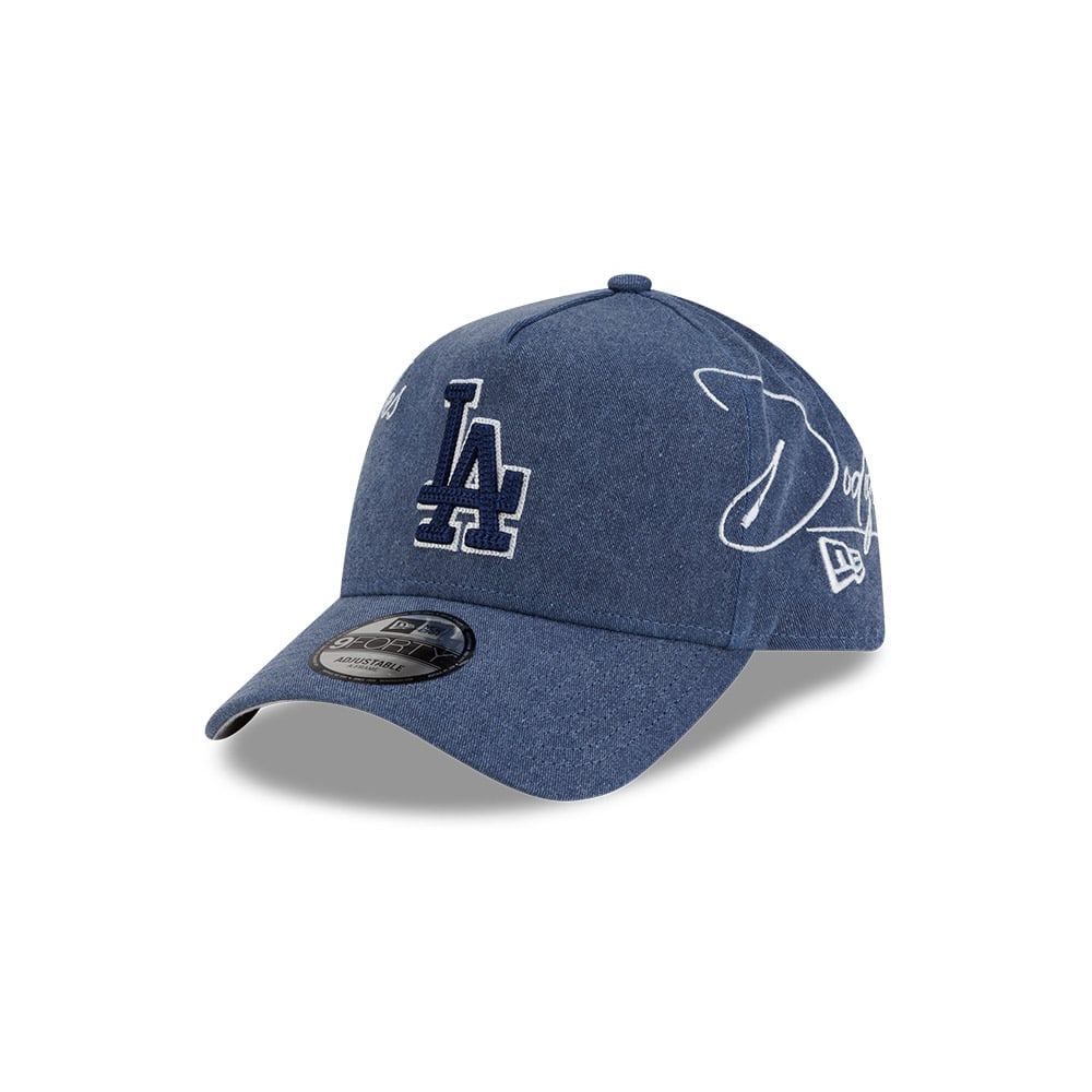 GORRA 9FORTY MLB LOS ANGELES DODGERS SCRIPT WASH AZUL - 1