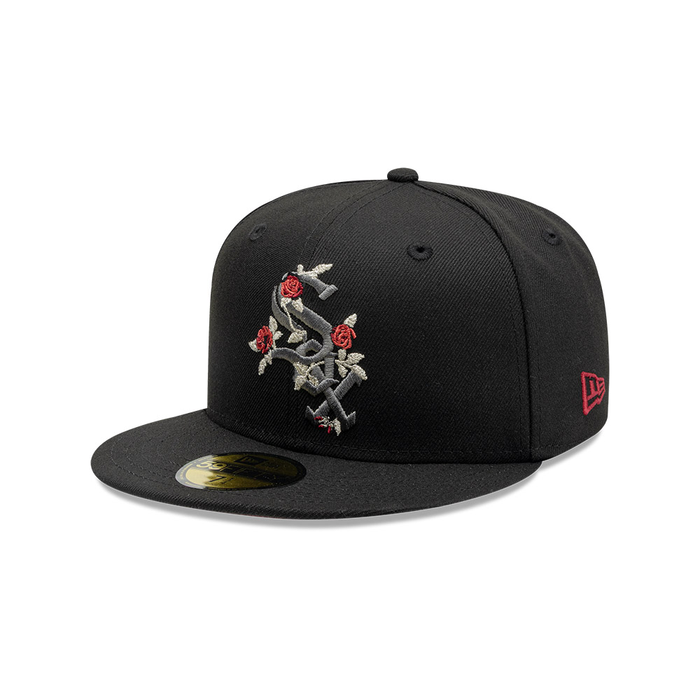 GORRA 59FIFTY MLB CHICAGO WHITE SOX GOTHIC FLOWERS NEGRO - 1