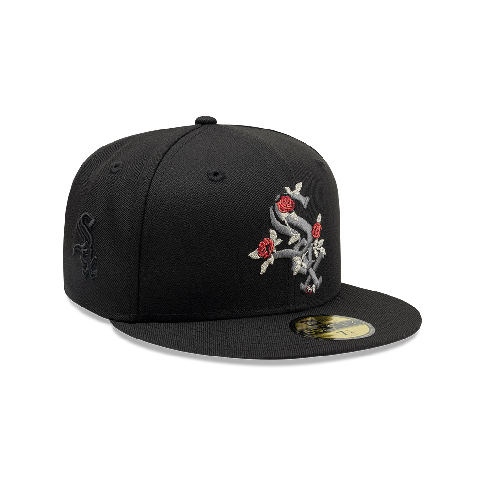GORRA 59FIFTY MLB CHICAGO WHITE SOX GOTHIC FLOWERS NEGRO - 3