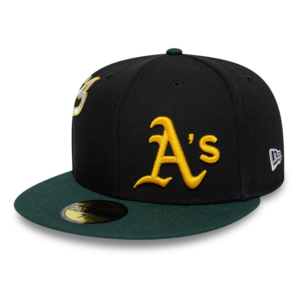 GORRA 59FIFTY MLB OAKLAND ATHLETICS PREMIUM BASEBALL NEGRO - 1