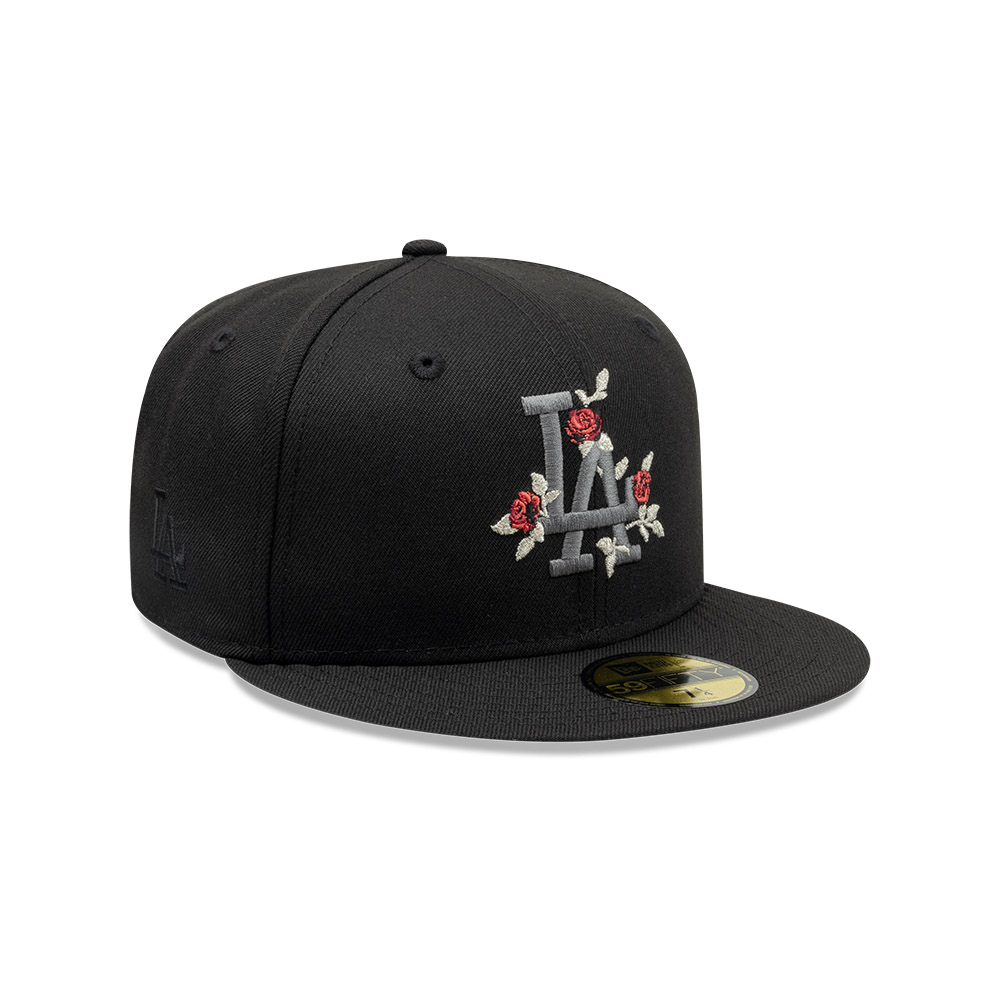 GORRA 59FIFTY MLB LOS ANGELES DODGERS GOTHIC FLOWERS NEGRO - 3