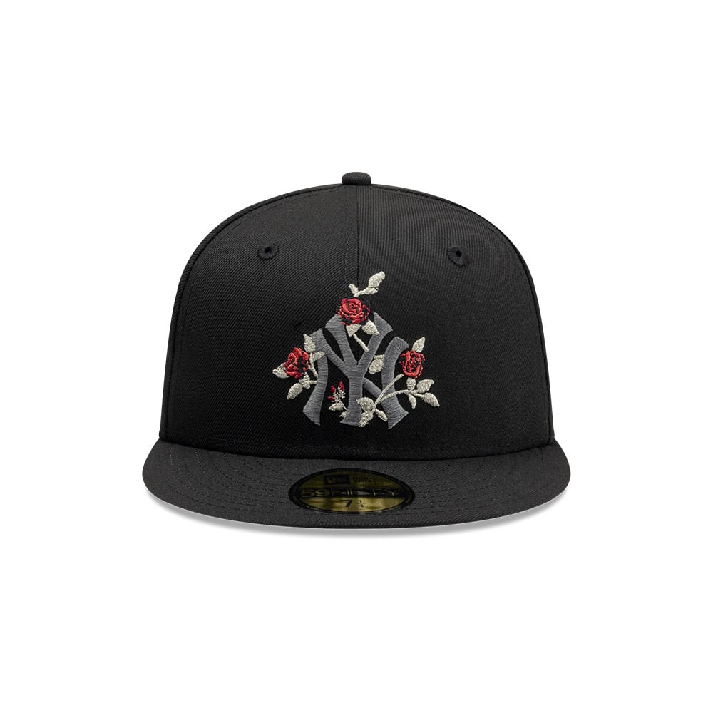 GORRA 59FIFTY MLB NEW YORK YANKEES GOTHIC FLOWERS NEGRO - 2