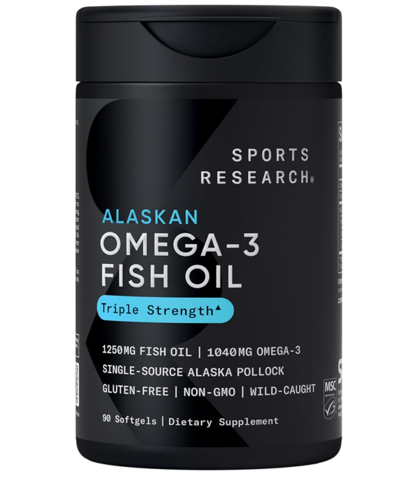 SPORTS RESEARCH OMEGA-3 FISH OIL TRIPLE STRENGTH 90 CÁPSULAS - 1