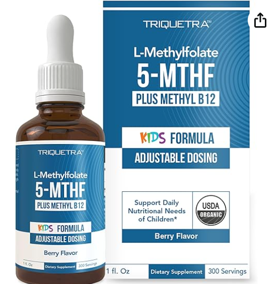 ORGANIC KIDS L-METILFOLATO + METIL B12 COFACTOR - MTHFR FORMA SUBLINGUAL - 5-MTHF - 1