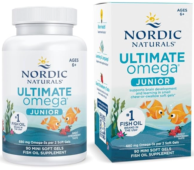 NORDIC NATURALS ULTIMATE OMEGA JUNIOR - 90 MINI CAPSULAS, SABOR FRESA - 1