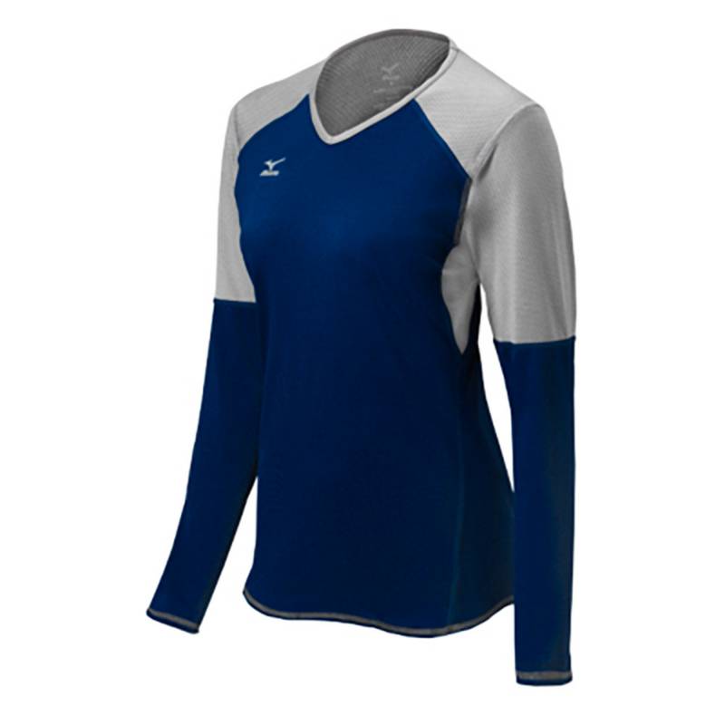 CAMISETA MUJER MIZUNO AZUL 440617-5173 DEPORTIVO TECNO VILONG SLEEVE LARGA - 1