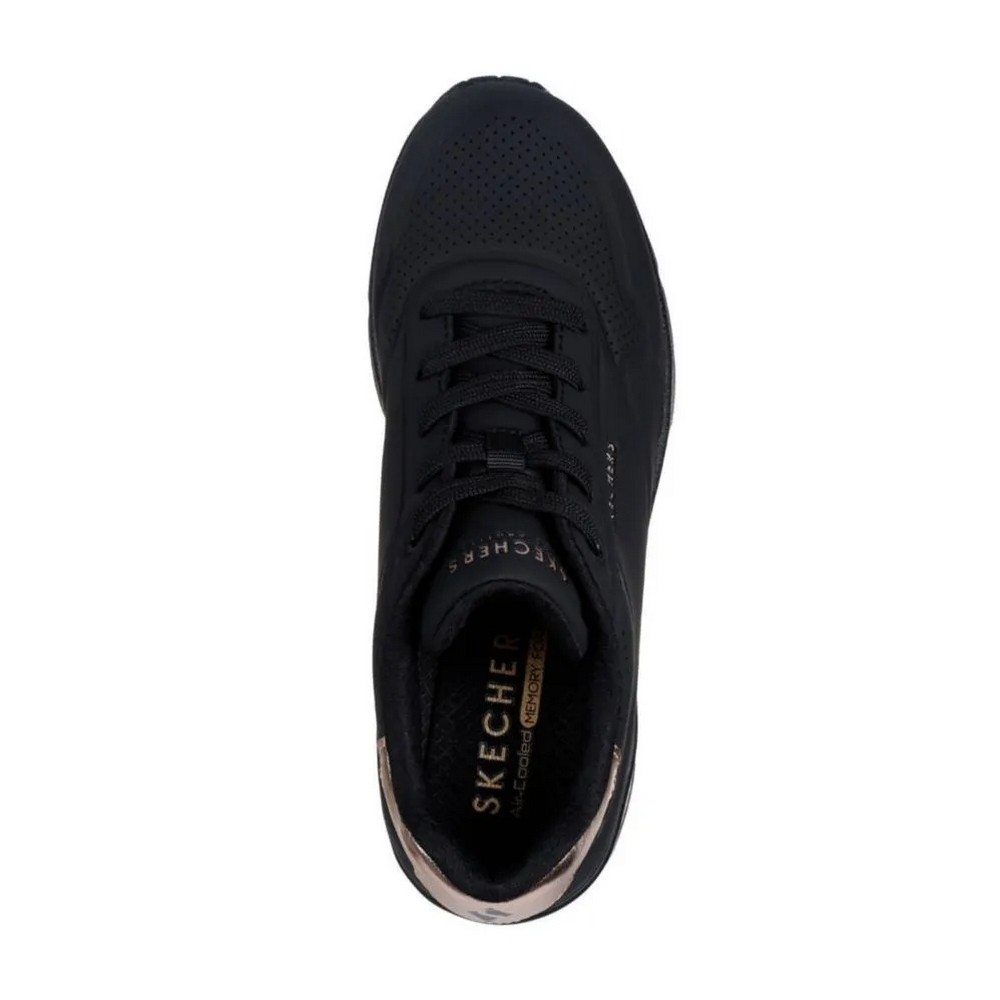 ZAPATILLAS MUJER SKECHERS NEGRO WEDGE HI 177520-BBK CUERO - 4
