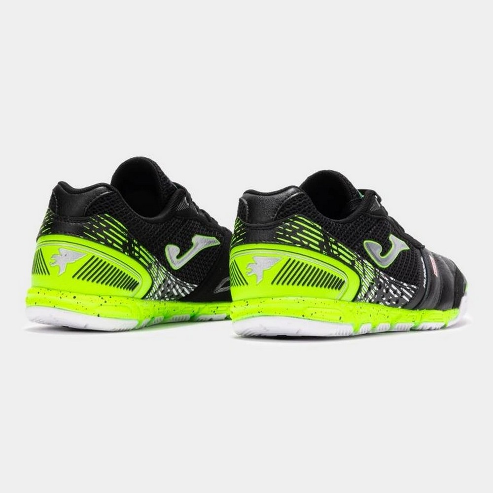 Botas De Fútbol Sala Joma Muns2501in Para Hombre - Piel Y Mesh, Suela De Caucho, Color Negro/verde