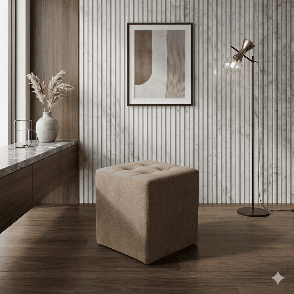 PUFF MARRUECOS COLOR BEIGE OSCURO - 1